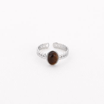 JE17274 - TIGER EYE/SILVER