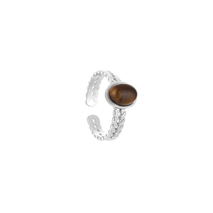 JE17274 - TIGER EYE/SILVER